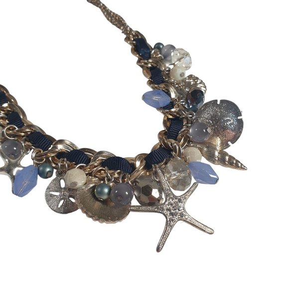 Charm Shell Necklace Women Jewelry 17" Length Mermaid Costume Beach Sea Boho - Picture 2 of 7